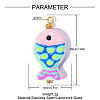 304 Stainless Steel with Glass Pendants GL-OY001-04G-02-2