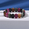 Oval Natural Malaysia Jade Beaded Stretch Bracelets G-P589-02A-04-2