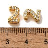 Rack Plating Number Brass Micro Pave Clear Cubic Zirconia Silde Charms KK-A231-13C-3