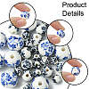 30Pcs 3 Styles Floral Printed Porcelain Beads PORC-FS0001-05-2
