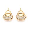 Brass Micro Pave Cubic Zirconia Charms KK-N263-83G-1