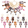20Pcs 10 Colors Cat Alloy Enamel Pendant Locking Stitch Markers HJEW-WH00158-1