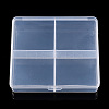 Rectangle Transparent Plastic Bead Containers CON-N013-02-1