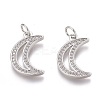 Brass Micro Pave Clear Cubic Zirconia Pendants ZIRC-Z008-24P-1
