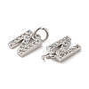 Brass Micro Pave Grade AAA Cubic Zirconia Charms LS-ZIRC-P067-11P-N-NR-3