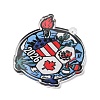 Football Theme Printed Transparent Acrylic Pendants OACR-B055-03G-2