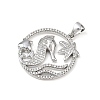 Ocean Brass Micro Pave Cubic Zirconia Pendants LS-KK-K411-04B-P-2