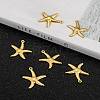 Starfish/Sea Stars Brass Pendants KK-L134-11G-5