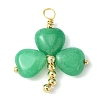Saint Patrick's Day Natural Malaysia Jade Dyed Shamrock Pendants PALLOY-JF02235-01-1