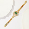 Real 18K Gold Plated Brass Rhinestone Link Bracelets TO0430-1-2