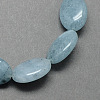 Dyed Flat Oval Shaped Gemstone Natural Aquamarine Beads Strands G-S113-10-1