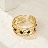 Hollow Out 304 Stainless Steel Enamel Cuff Rings for Women RJEW-G338-11G-3