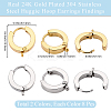 16Pcs 2 Colors 304 Stainless Steel Huggie Hoop Earrings Findings STAS-BBC0009-68C-2
