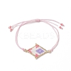 Rhombus Handmade Loom Pattern Glass Seed Braided Bead Bracelets BJEW-MZ00008-1