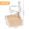 Square Wooden Crystal Rock Display Easels with Iron Holder ODIS-WH0038-28B-P-2