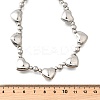 Brass Heart Bib Round Beaded Necklaces for Women NJEW-D314-09G-5