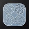 Flat Round with Water Ripple Cup Mat Silicone Molds X-DIY-L065-03-3