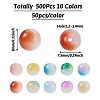 Kissitty 500Pcs 10 Colors Imitation Jade Glass Beads DGLA-KS0001-01-3