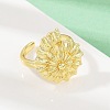 Ocean Theme Brass Cuff Rings RJEW-C135-01G-05-2