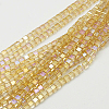 Electroplate Glass Beads Strands EGLA-D018-4x4mm-49-1