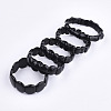 Natural Dyed & Heated Black Agate Stretch Bracelets BJEW-S039-05B-1