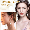 1Pair Brass Micro Pave Clear Cubic Zirconia Tassel Stud Earrings for Women EJEW-LP0001-73-4