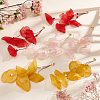 3 Pairs 3 Colors Cloth Flower Cluster Dangle Stud Earrings EJEW-AN0002-04-7