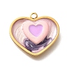 304 Stainless Steel Enamel Pendants STAS-Q347-01G-B-1