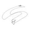 304 Stainless Steel Pave Natural White Shell Cute Cat Shaped Pendant Necklaces for Women NJEW-M101-01P-4