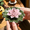 Lotus Leaf & Lotus Flower Porcelain Incense Burners DJEW-CN0001-38C-5
