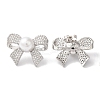 Brass Micro Pave Clear Cubic Zirconia Stud Earrings for Women EJEW-A110-08P-3