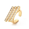 Brass Micro Pave Cubic Zirconia Cuff Rings for Women RJEW-K312-01B-G-4