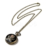 Alloy Glass Pendant Pocket Necklace WACH-S002-16AB-2