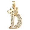Rack Plating Brass Micro Pave Cubic Zirconia Pendants KK-D535-01D-RS-1