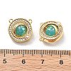 Rotatable Brass Micro Pave Cubic Zirconia and Resin Charms KK-B129-21G-3