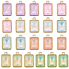 28Pcs 7 Colors Alloy Glass Pendants FIND-SC0015-31G-1