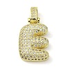 Brass Micro Pave Clear Cubic Zirconia Pendants KK-M279-01G-E-1