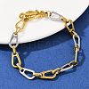 304 Stainless Steel Link Chain Bracelets for Women BJEW-C113-02GP-2