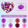 96Pcs 12 Colors Food Grade Eco-Friendly Silicone Abacus Beads SIL-SC0001-87A-2