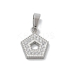 Ion Plating(IP) 304 Stainless Steel Micro Pave Cubic Zirconia Pendants STAS-Z107-06P-06-1