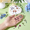 DIY Brass & Epoxy Resin Butterfly Wing Dangle Earring Jewelry Kits DIY-TA0010-65B-6