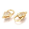 Brass Micro Pave Cubic Zirconia Lobster Claw Clasps ZIRC-O038-24G-2