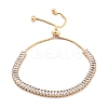Brass Pave Clear Cubic Zirconia Rectangle Box Chain Slider Bracelets BJEW-YWC0002-05A-G-1