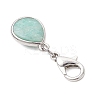 Natural Quartz Crystal & Jade & Strawberry Quartz & Sunstone & Amazonite Faceted Teardrop Pendant Decorations HJEW-JM03320-5