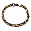 201 Stainless Steel Byzantine Chain Bracelets BJEW-B078-62EB-1