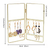 Iron Earring Display Folding Screen Stands with 2 Folding Panels EDIS-WH0035-16G-2