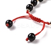 Natural Obsidian Braided Bead Bracelets for Women Men BJEW-JB08930-06-5