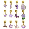 Purple Color Theme Alloy Enamel Pendants PALLOY-FS00010-1