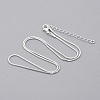 Brass Square Snake Chain Necklace Making X-MAK-T006-10A-S-1
