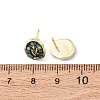 Brass Enamel Oval Stud Earrings EJEW-I322-04G-6